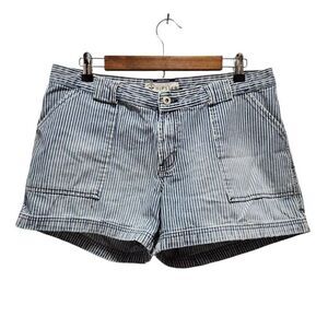 Arizona Hipster stripe jean shorts blue white cotton size 11